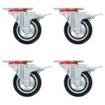 Roți pivotante cu frâne duble, 4 buc., 75 mm GartenMobel Dekor