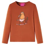 Tricou pentru copii cu mâneci lungi, coniac, 128 GartenMobel Dekor