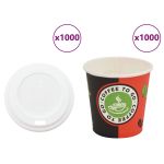 Cești de cafea din hârtie cu capace 1000 buc 4oz 120ml GartenMobel Dekor