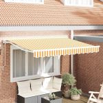 Cortina Retractabilă Galben și alb 250 x 200 cm GartenMobel Dekor
