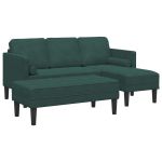 Set de canapea cu pernă 2 pcs Verde închis Poliester GartenMobel Dekor