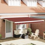 Cortina Retractabilă Manual portocaliu și maro 350 x 250 cm GartenMobel Dekor