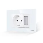 Priza Schuko + Lampa de Veghe cu Rama din Sticla LUXION, Standard Italian, 3M SmartElectro IntelligentHouse