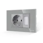 Priza Schuko + Lampa de Veghe cu Rama din Sticla LUXION, Standard Italian, 3M SmartElectro IntelligentHouse