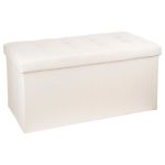 Taburet dublu pliabil Atmosphera Lysandre, MDF si poliester, 76x38x38 cm, bej Household NewTrend