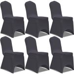 Husă de scaun elastică, 6 buc., antracit GartenMobel Dekor