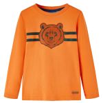 Tricou de copii cu mâneci lungi, portocaliu închis, 128 GartenMobel Dekor