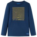 Tricou de copii cu mâneci lungi bleumarin 128 GartenMobel Dekor