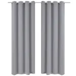 Draperii opace cu ocheți metalici, 2 buc, 135 x 175 cm, gri GartenMobel Dekor