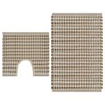Set covoraș de baie lucrat manual, natural și alb, iută textil GartenMobel Dekor