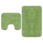 Set covorașe baie, 2 buc., verde, material textil GartenMobel Dekor