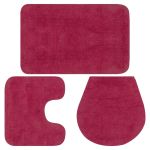 Set covorașe baie, 3 piese, fucsia, textil GartenMobel Dekor