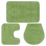 Set covorașe baie, 3 piese, verde, textil GartenMobel Dekor