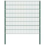 Panou de gard cu stâlpi din fier, verde, 176,5x160 cm GartenMobel Dekor