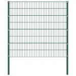 Panou de gard cu stâlpi din fier, verde, 176,5x160 cm GartenMobel Dekor