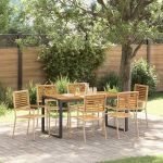 Set de masă pentru grădină 7 pcs Bej și Maro poliratan GartenMobel Dekor