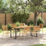 Set de masă pentru grădină 7 pcs Bej și Maro poliratan GartenMobel Dekor