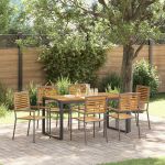 Set de masă pentru grădină 7 pcs Gri și Brown poliratan GartenMobel Dekor