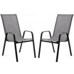 Set 2 scaune de gradina cu cadru metalic, stivuibile, 55x72x96cm, gri Household NewTrend