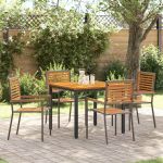 Set de masă pentru grădină 5 pcs Gri și Brown poliratan GartenMobel Dekor
