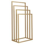Suport metalic de baie pentru prosoape, cu 4 standuri, 96 cm, auriu mat Household NewTrend