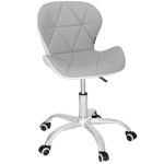 Scaun de birou ergonomic, tapitat cu piele ecologica, 120kg, alb gri Household NewTrend