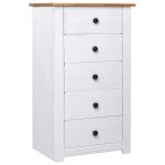 Servantă, alb, 46 x 40 x 89 cm, lemn de pin, gama Panama GartenMobel Dekor