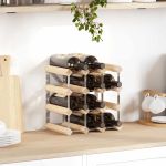 Suport sticle de vin pentru 12 sticle, lemn masiv de pin GartenMobel Dekor