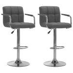 Scaune de bar, 2 buc., gri deschis, material textil GartenMobel Dekor