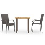 Set mobilier de grădină, 3 piese, maro, poliratan GartenMobel Dekor