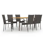 Set mobilier de grădină, 7 piese, maro, poliratan GartenMobel Dekor