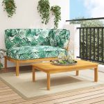 Set de canapea 2 pcs Model cu frunze Lemn Solid de Acacia GartenMobel Dekor