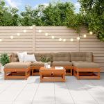 Set de lounge pentru grădină 7 pcs Maro Ceară Lemn masiv de pin GartenMobel Dekor