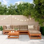 Set de lounge pentru grădină 7 pcs Maro Ceară Lemn masiv de pin GartenMobel Dekor
