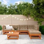 Set de lounge pentru grădină 7 pcs Maro Ceară Lemn masiv de pin GartenMobel Dekor