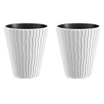 Set 2 ghivece de flori, Sandy, rotunde, 39x43.6 cm, alb, Prosperplast GartenVIP DiyLine