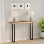 Blat masă 140x30x3,8 cm dreptunghiular lemn acacia margine vie GartenMobel Dekor