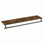 SONGMICS Cuier cu montaj pe perete cu bara pentru umerase si raft, capacitate 60 kg, stil industrial, 109x28x13 cm, maro rustic Household NewTrend