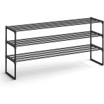 SONGMICS Suport pentru pantofi cu 3 niveluri, structura metalica, 30x117x55 cm, negru Household NewTrend