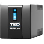 UPS 2200VA 1250W cu Stabilizator si Management, 3x Schuko, Ecran LCD si 4x Acumulator 12V 7Ah, TED Electric TED004666 SafetyGuard Surveillance