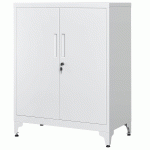 SONGMICS Dulap birou metalic cu 2 usi si sistem de inchidere, multifunctional cu rafturi reglabile, 40x80x90 cm, gri Household NewTrend