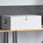 Cutie de depozitare, argintiu, 100x55x37 cm, aluminiu GartenMobel Dekor