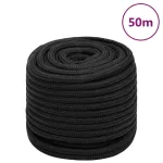 Frânghie de barcă, negru complet, 18 mm, 50 m, polipropilenă GartenMobel Dekor