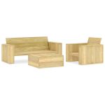 Set mobilier de grădină, 3 piese, lemn de pin tratat GartenMobel Dekor