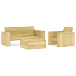 Set mobilier de grădină, 3 piese, lemn de pin tratat GartenMobel Dekor