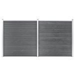 Gard de grădină, gri, 353 x 186 cm, WPC GartenMobel Dekor