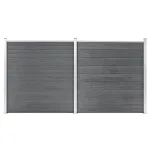 Gard de grădină, gri, 353 x 186 cm, WPC GartenMobel Dekor
