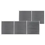 Gard de grădină, gri, 872 x 186 cm, WPC GartenMobel Dekor