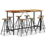 Set mobilier de bar, 9 piese, lemn masiv reciclat GartenMobel Dekor