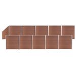 Set panouri gard, 10 pătrate + 1 oblic, maro, 1830x186 cm, WPC GartenMobel Dekor